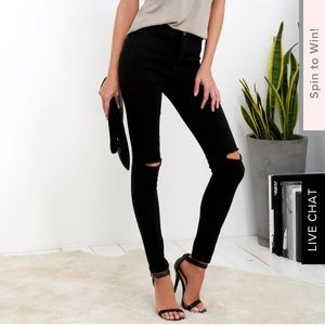 Lulu’s black high waisted skinny jeans NWT